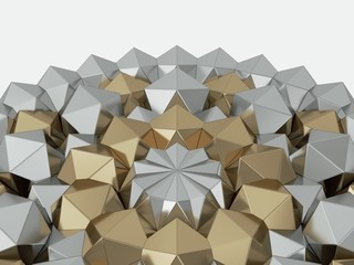Golden geometric 3d pattern background. 3d rendering - illustration.
