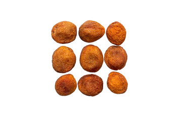 Dried apricot on white background