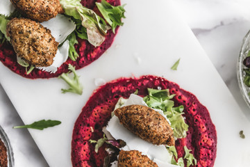 wrap with falafel cheese and vegetables