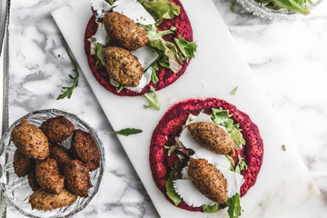 wrap with falafel cheese and vegetables