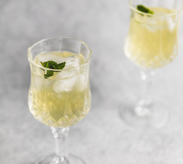 cocktail with lime and ice