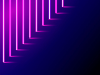 Neon striped lighting. Abstract background. Vector stock illustration for poster