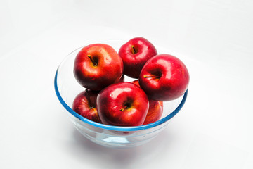 Ripe red red apples close-up isolate on a white background.