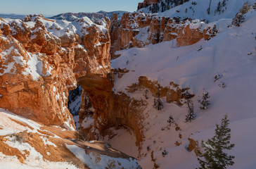 Scenic Natural Bridge in Bryce Canyon National Park Utah in Winter