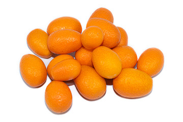 fresh oranges on white background
