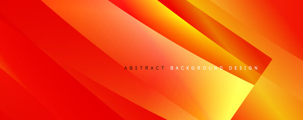 Wave liquid style lines with shadows and light on gradient background