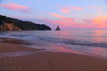 Fototapeta na wymiar Corfu island sunset