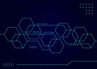 Obraz premium line abstract technology background vector designs