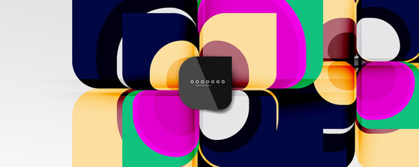 Abstract background - geometric cut paper design flower or square shape composition. Vector Illustration For Wallpaper, Banner, Background, Card, Book Illustration, landing page