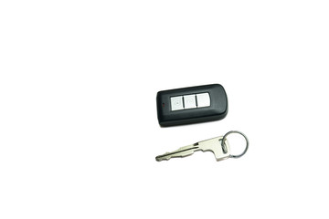 a car key with remote body on white background isolated with clipping path