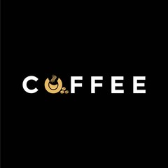 Coffee logo Design with modern and flat design concept on black background