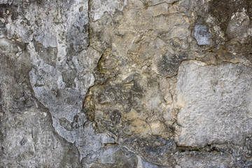 Industrial background, empty grunge urban street with warehouse brick wall