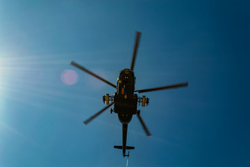 Azerbaijani Mi-17 military helicopter in flight