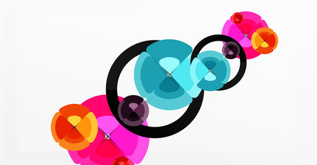 Abstract background, trendy color circles geometrical composition. Vector Illustration For Wallpaper, Banner, Background, Card, Book Illustration, landing page