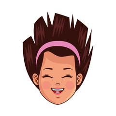 happy little girl head avatar character