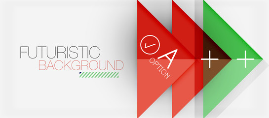 Abstract background, geometric business multicolored paper infographic - triangle frames for text, icons or graphics on light background with copyspace. Vector Illustration For Wallpaper, Banner