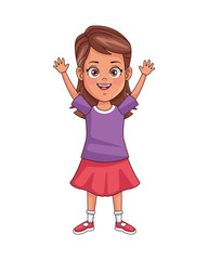 happy little girl avatar character