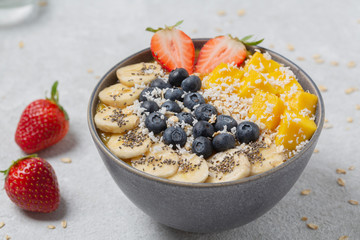 healthy breakfast muesli with fresh berries