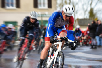 racing cyclist during a competition - obrazy, fototapety, plakaty