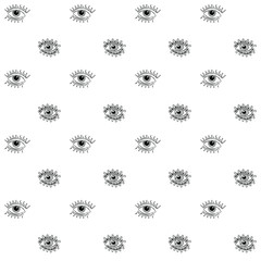 Seamless pattern with eyes. Vector background.
