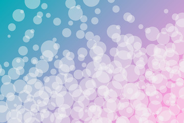 Cute pink-blue background, translucent white circles. Beautiful abstract bokeh. Soft blur.