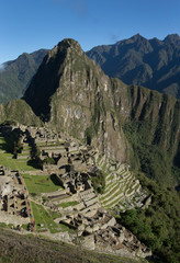 Machu Picchu. Urubamba River valley. Ancient Inca temple. Andes. Peru