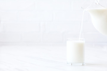 Milk in a glass .Drink.Concept healthy organic eating.