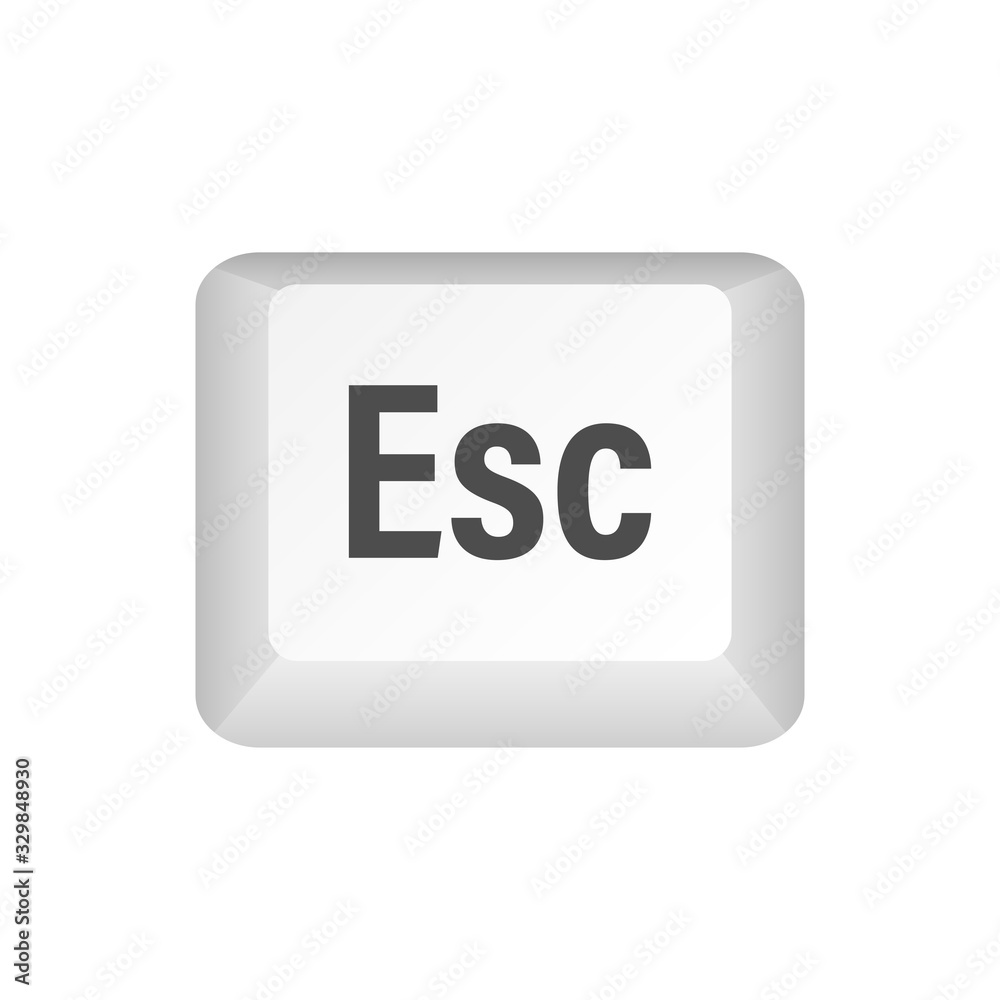 Poster esc computer keyboard buttons. desktop interface. web icon. vector stock illustration.