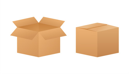 Carton parcel box. Shipping delivery symbol. Gift box icon. Vector stock illustration.