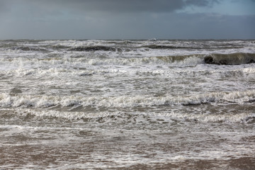 turbulent Northern Sea on a stormy day