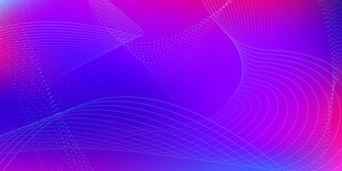 Low Poly Style On Dark Background. Virtual Reality Polygon. Abstract Design Element. Abstract Blue, Purple Waves on the Bright.