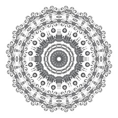 Round floral ornament on white background