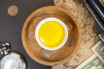 Cheese sauce in bowl american style