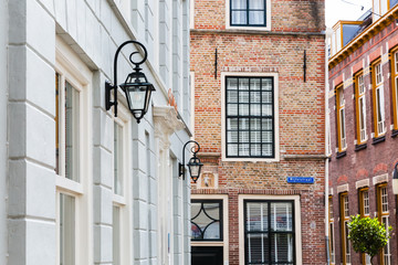 facades of historic buildings in Goes, Netherlands