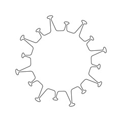 Coronavirus 2019-nCoV. Corona virus icon. outline template on white background isolated. China pathogen respiratory infection (asian flu outbreak). influenza pandemic. virion of Corona-virus. Vector