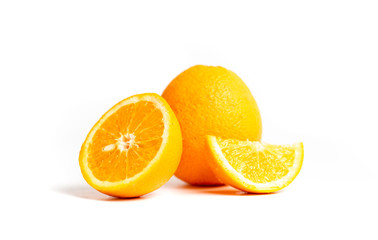 Sliced orange isolated on the white background