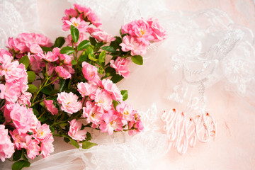 Soft Pink color Roses Background