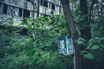 radioactive post box near th school in Pripyat in the Chernobyl Exclusion Zone