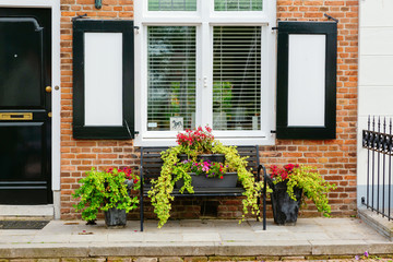 Fototapeta na wymiar window of an old house in Veere, Netherlands