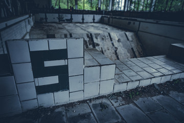 Abandoned radioactive pool in school of Pripyat, Chernobyl Exclusion Zone