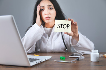 doctor hand stop sign