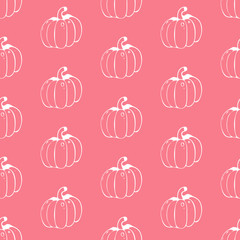 Hand drawn vegetables doodle set. Seamless pattern. Vector illustration.