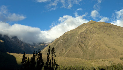 Mountains Ollantaytambo Sacred Valley south Peru. Andes. 