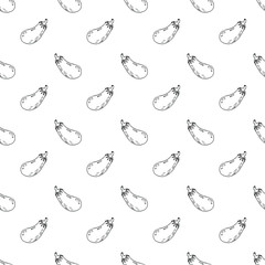 Hand drawn vegetables doodle set. Seamless pattern. Vector illustration.