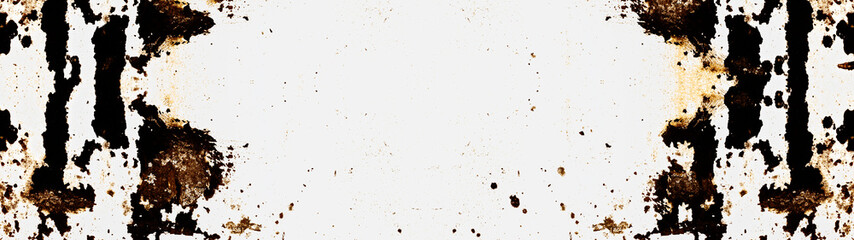 white painted rusty exfoliated scratched metal wall texture, with space for text, background...
