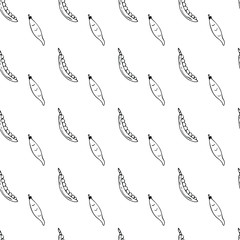 Hand drawn vegetables doodle set. Seamless pattern. Vector illustration.