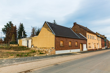 view of yet remaining houses in the mostly relocated Kerpen-Manheim, Western-Germany