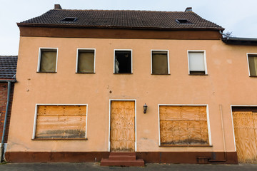 view of yet remaining houses in the mostly relocated Kerpen-Manheim, Western-Germany