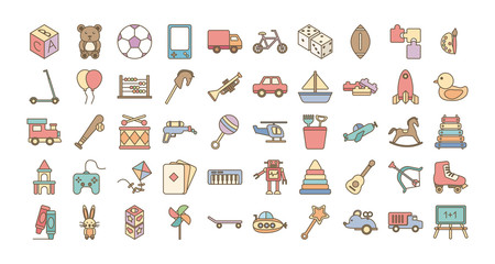 bundle of toys set icons