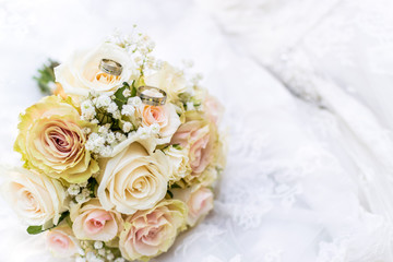Gorgeous wedding bouquet on bride